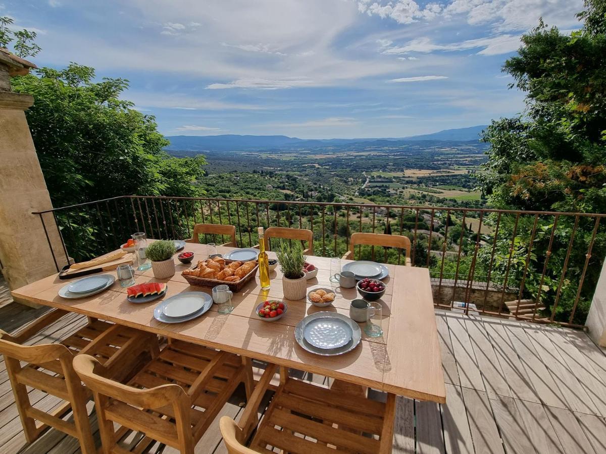 Maison Au Centre Du Village De Gordes Avec Vue Incroyable Bagian luar foto